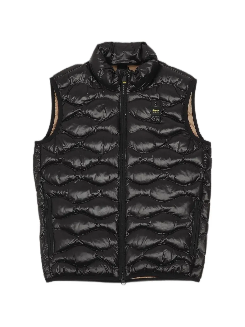 Blauer Danny wave-quilted logo-patch gilet - Schwarz