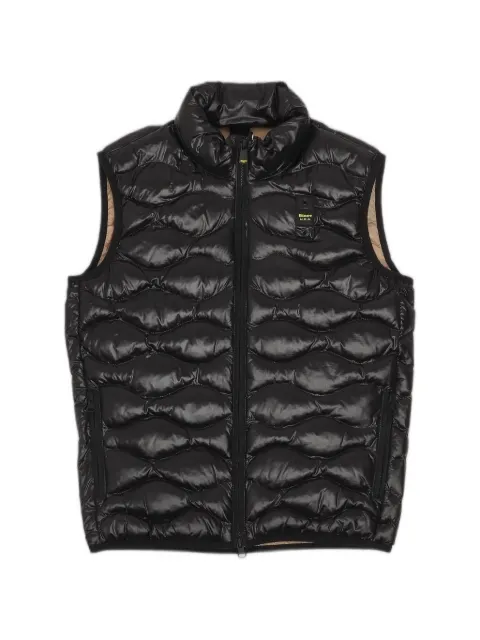Blauer Danny wave-quilted logo-patch gilet