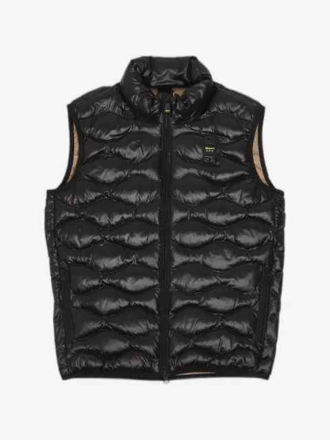 Blauer Danny wave-quilted logo-patch gilet
