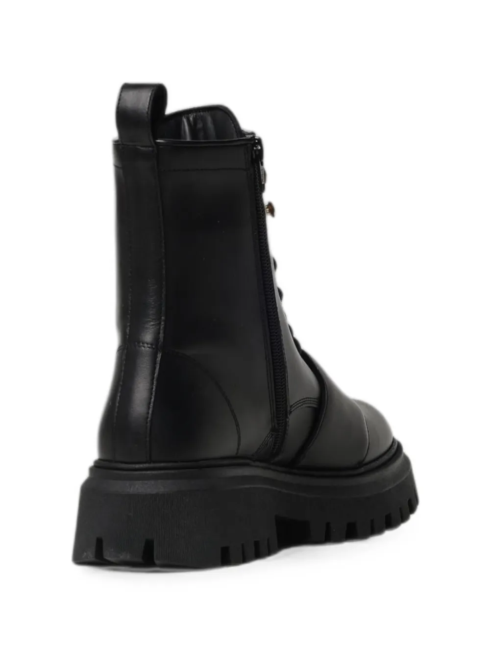 DSQUARED2 KIDS logo-plaque lace-up boots Zwart