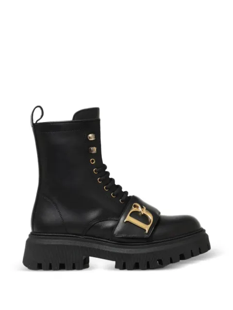 DSQUARED2 KIDS logo-plaque lace-up boots