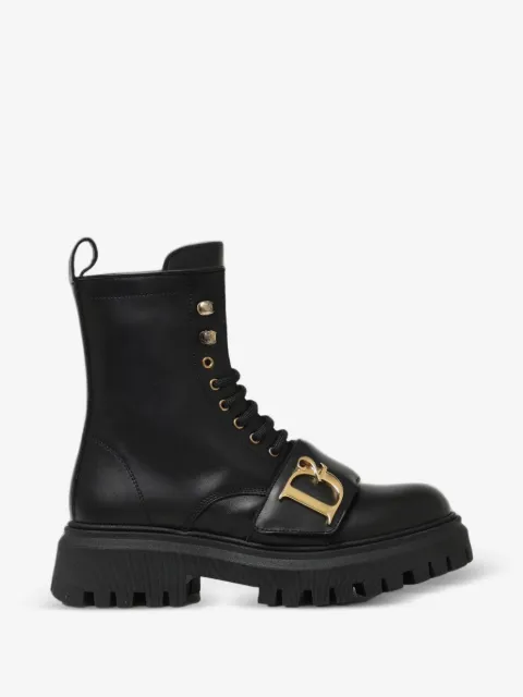 DSQUARED2 KIDS logo-plaque lace-up boots