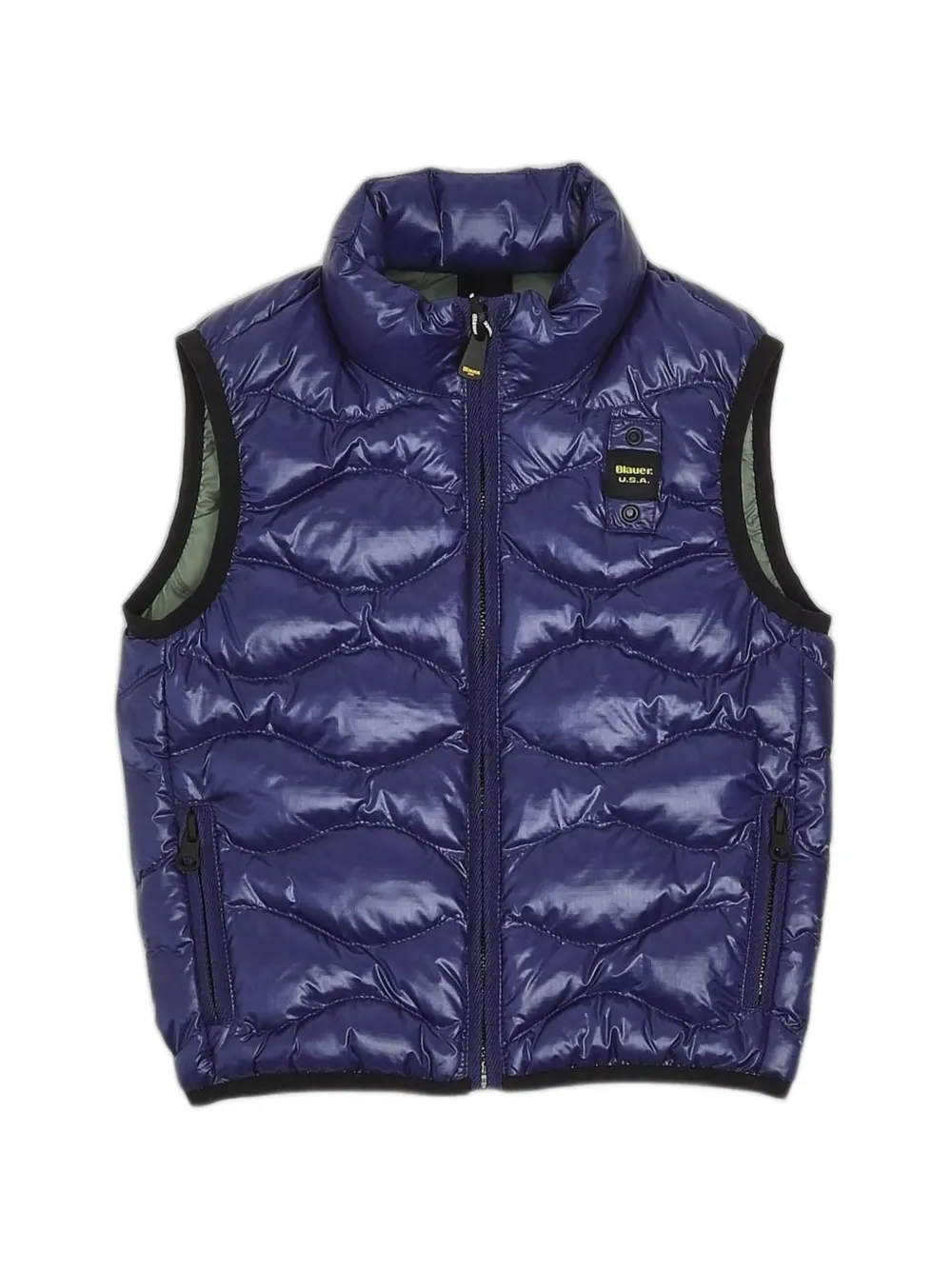 Blauer Danny wave-quilted logo-patch gilet