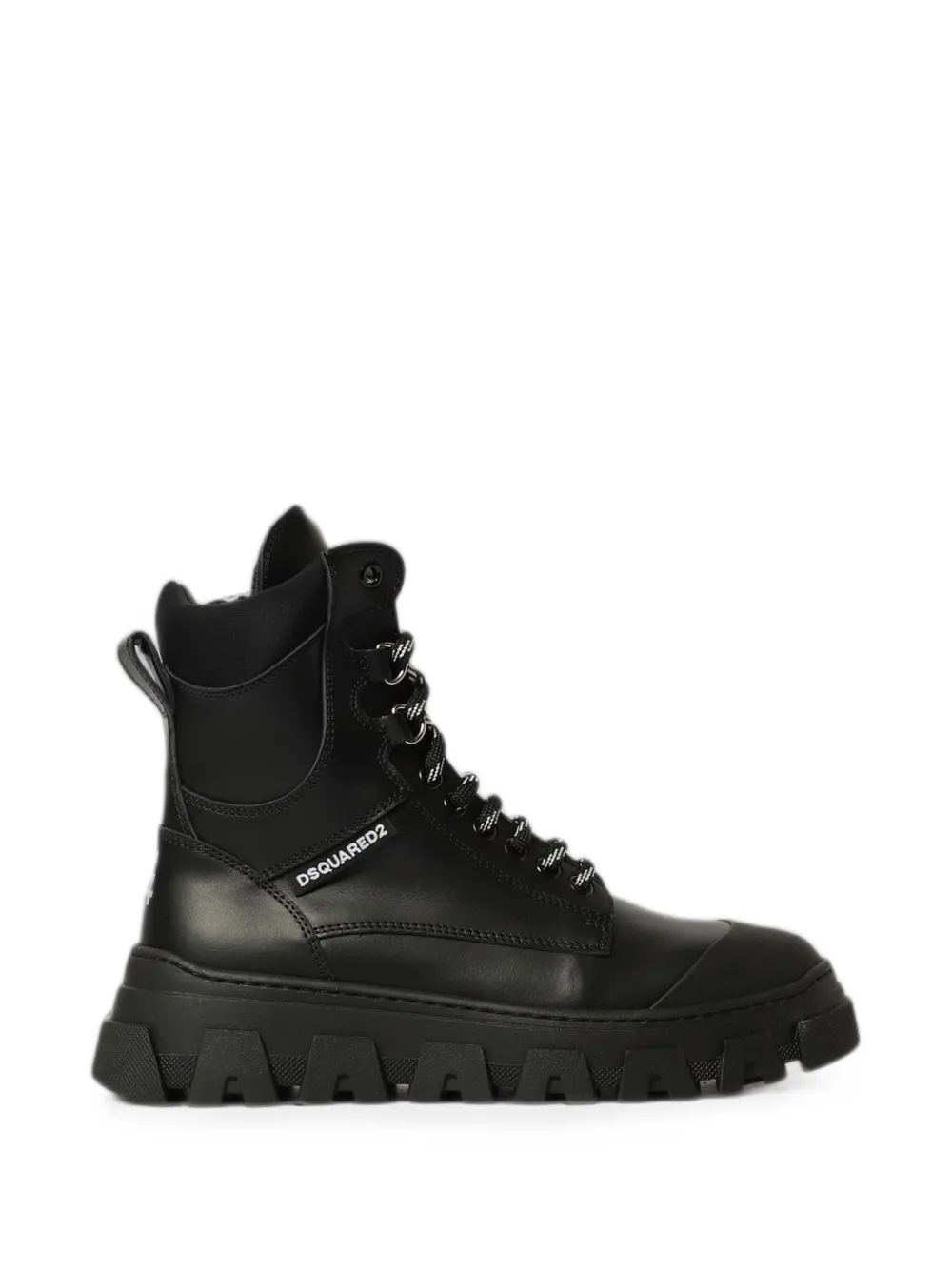 DSQUARED2 KIDS lace-up leather boots - Nero