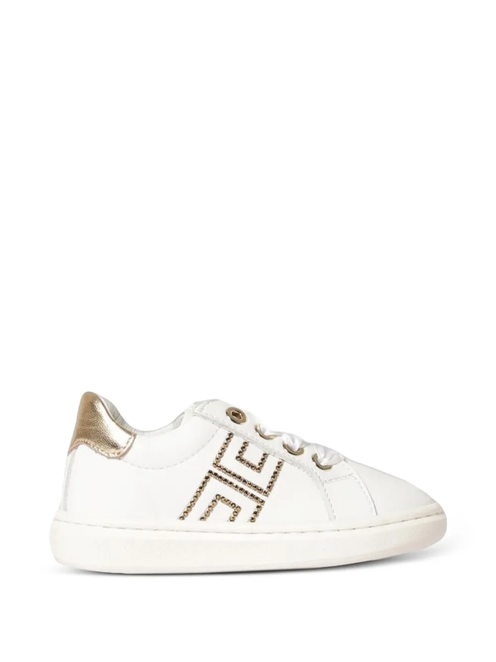 Elisabetta Franchi Kids logo-embellished leather sneakers - Bianco
