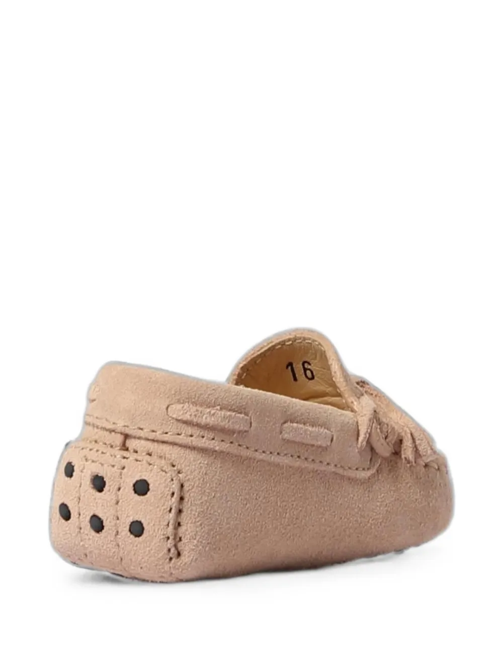 Tod's Kids Gommino bow-detail suede loafers Beige
