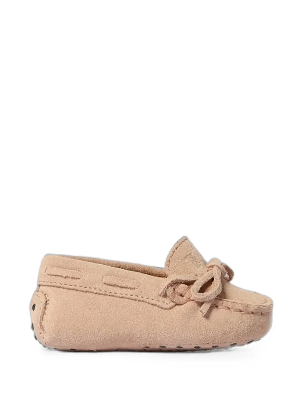 Tod's Kids Gommino bow-detail suede loafers - Nude