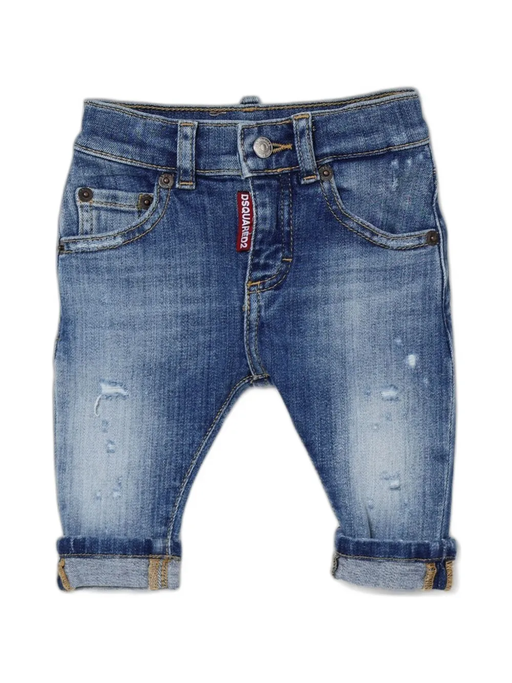 DSQUARED2 KIDS distressed-effect faded jeans - Blu