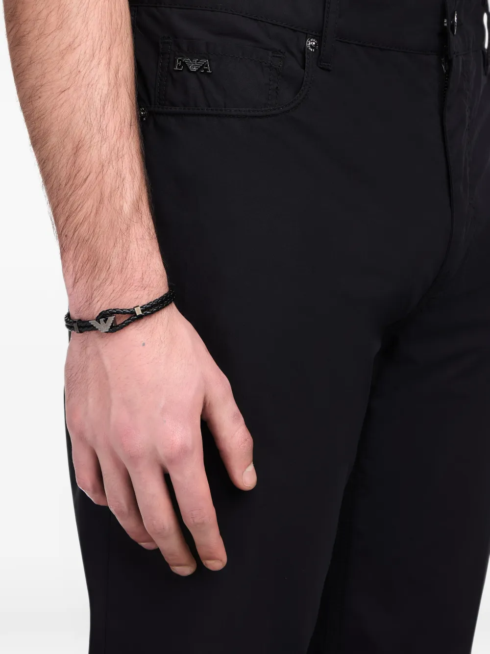 Emporio Armani J76 katoenen broek met vijf zakken Zwart