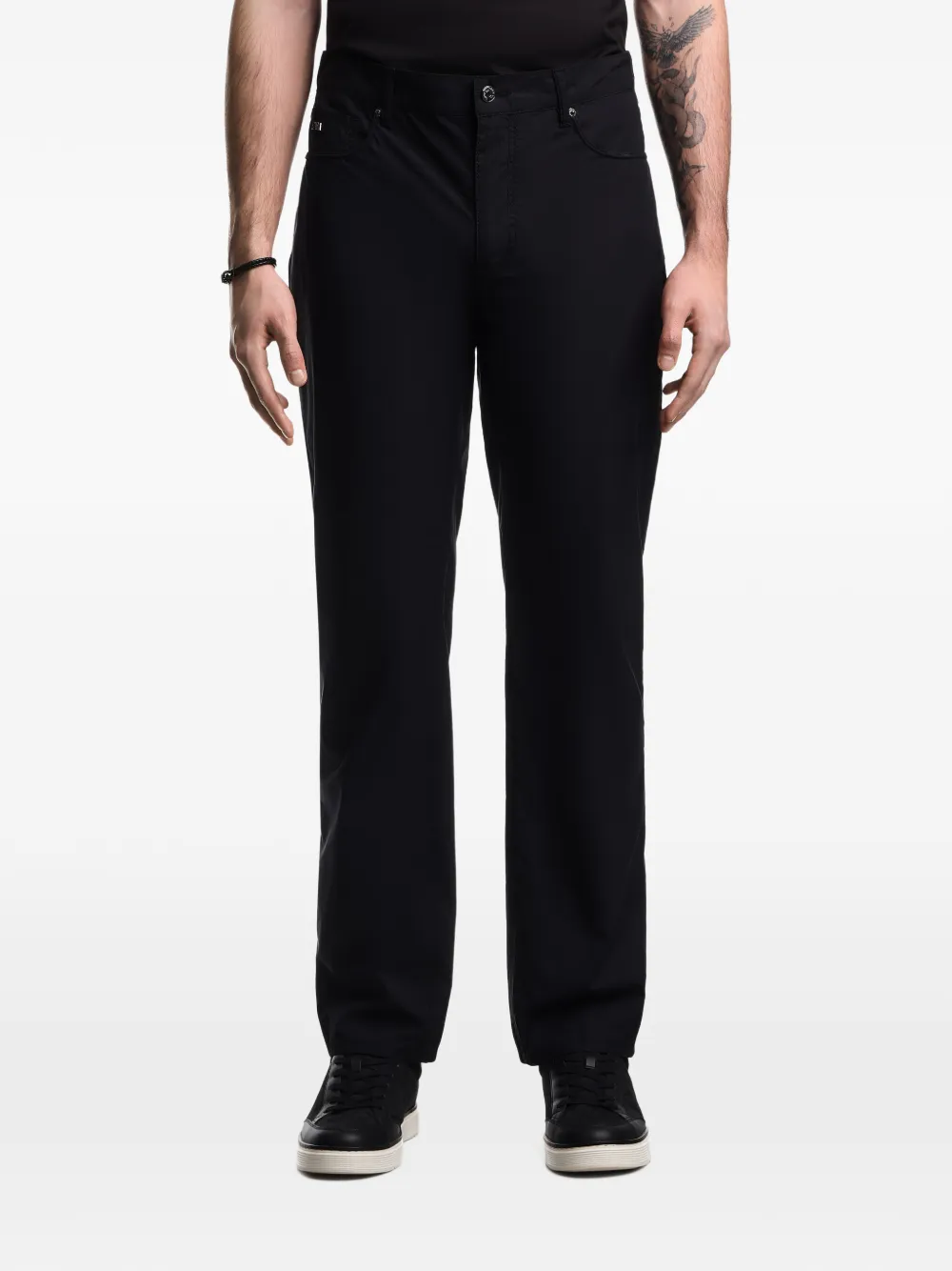 Emporio Armani J76 katoenen broek met vijf zakken Zwart