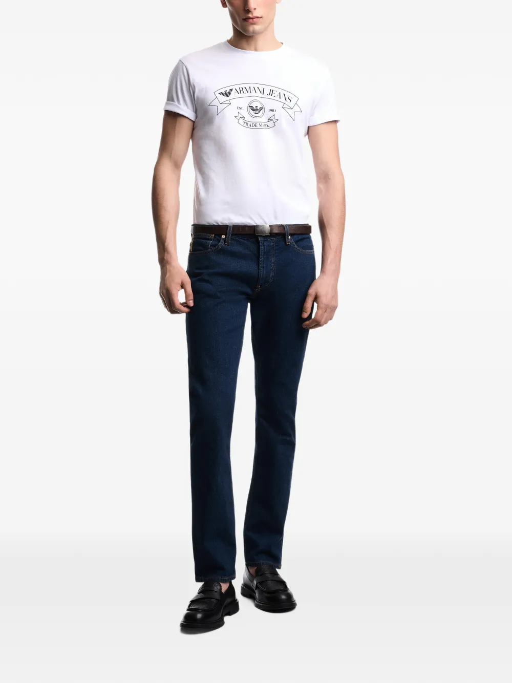 Emporio Armani J06 low-waist slim-fit jeans Blauw
