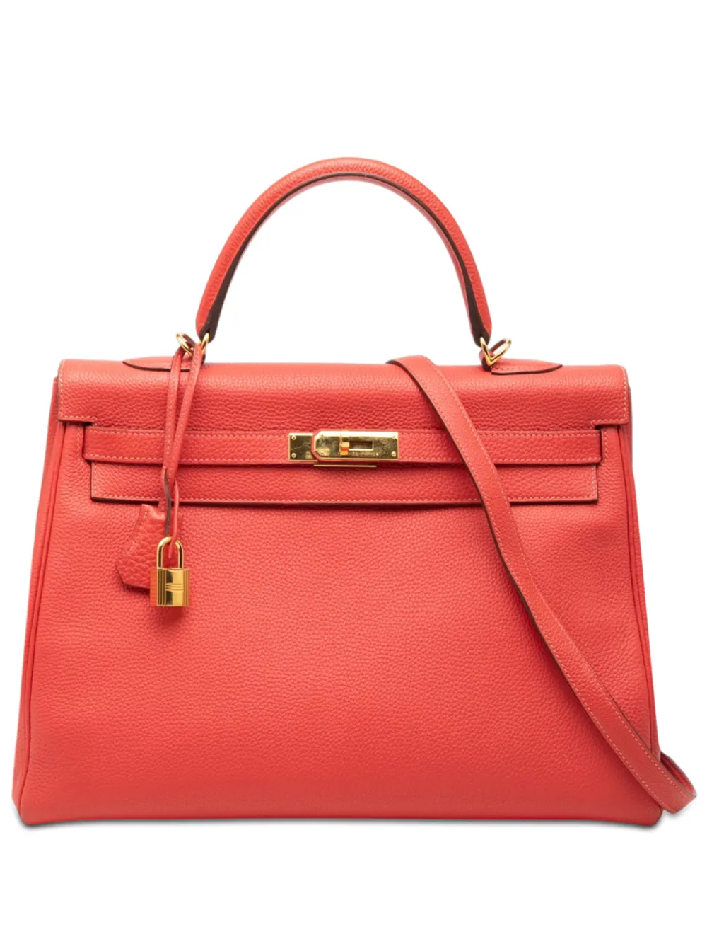 Hermès Pre-Owned Borsa a tracolla Kelly II Retourne 35 in pelle Clemence 2014 - Arancione