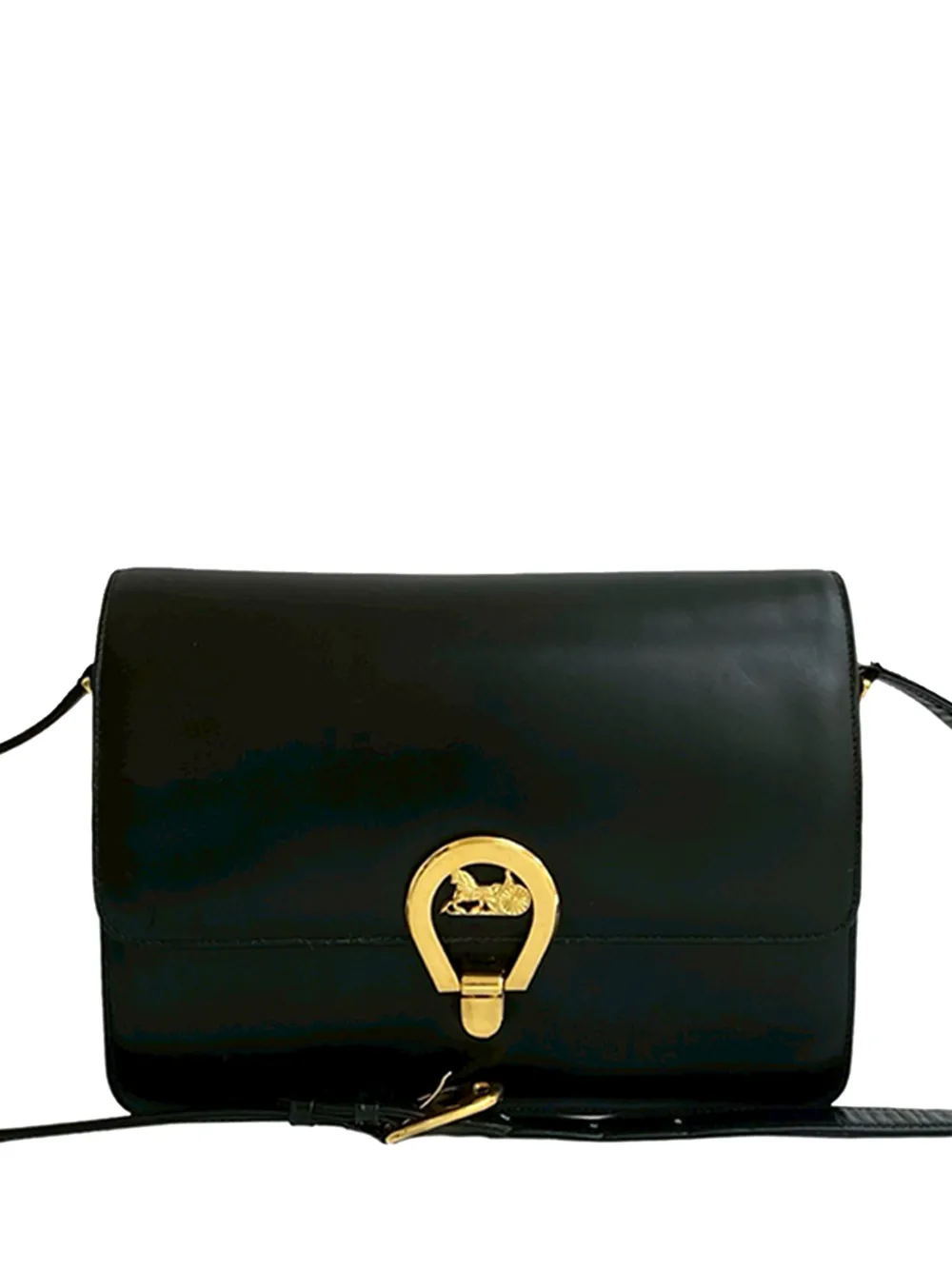 Celine Pre-Owned Borsa a spalla Horse Carriage in pelle di vitello XX secolo - Nero