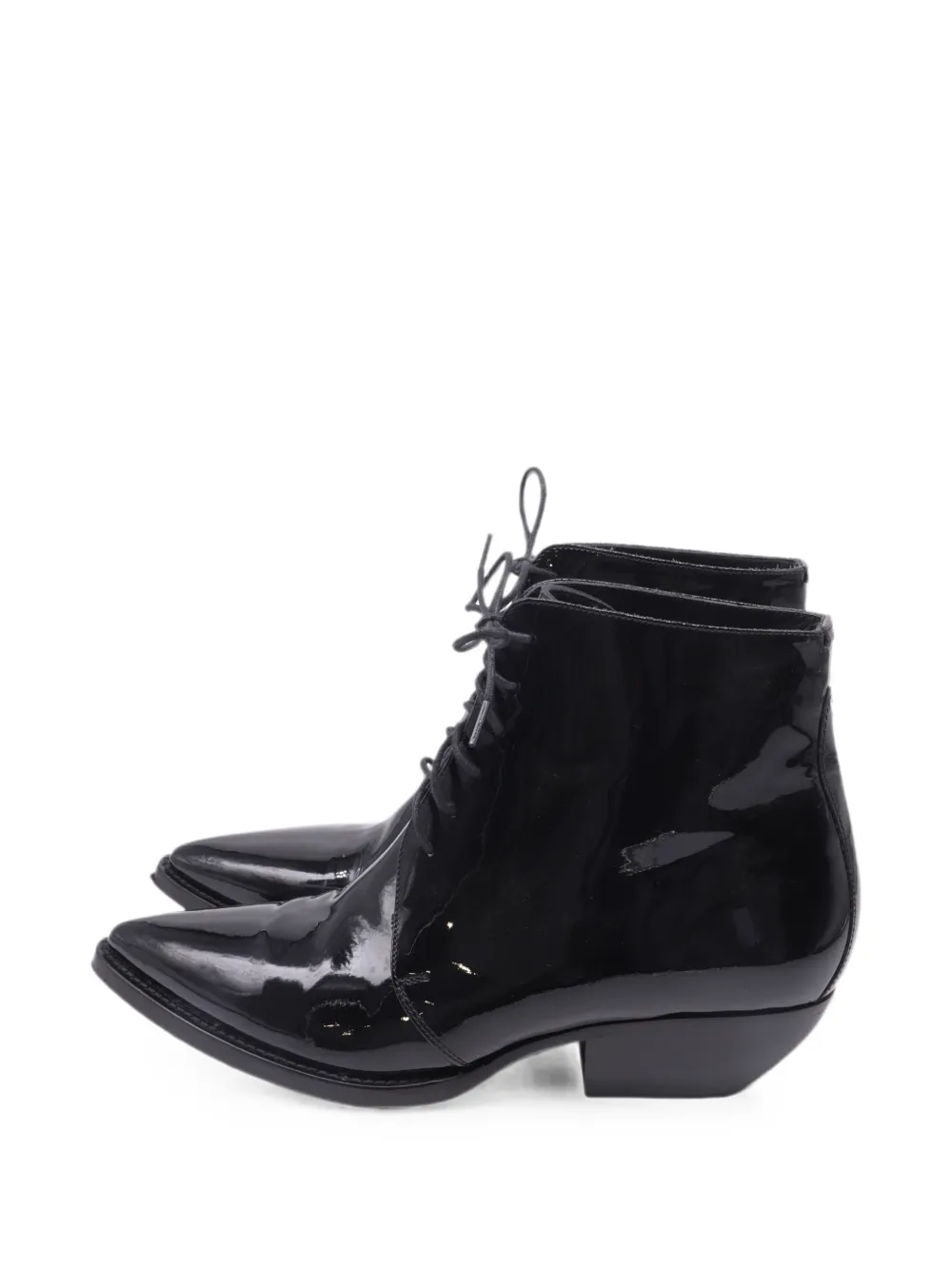 Saint Laurent Pre-Owned Theo lace-up ankle boots - Nero