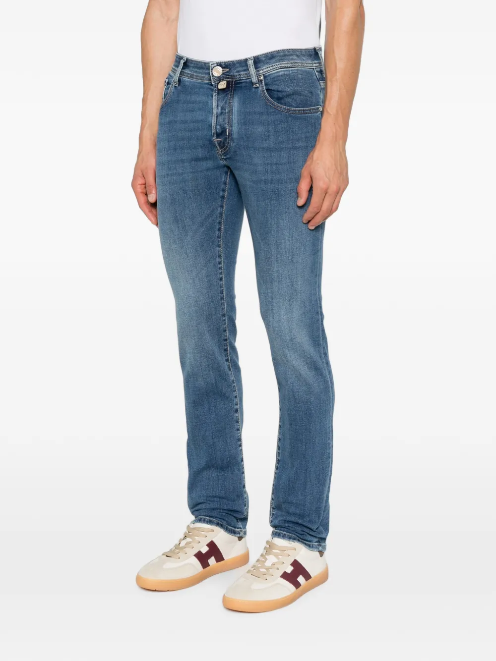 Jacob Cohën Skinny jeans met logopatch Blauw