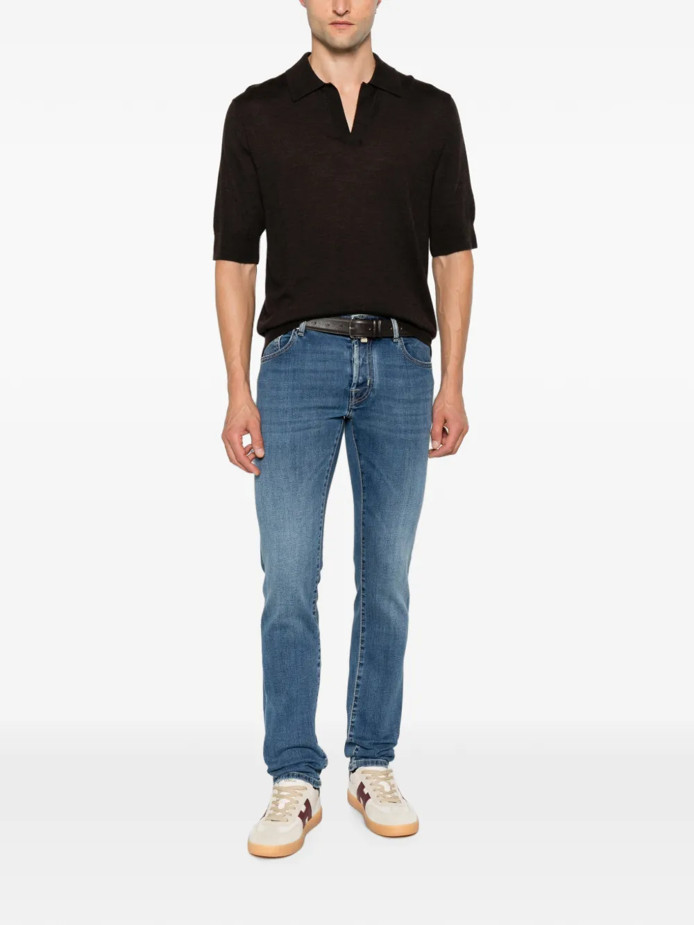 Jacob Cohën Skinny jeans met logopatch Blauw