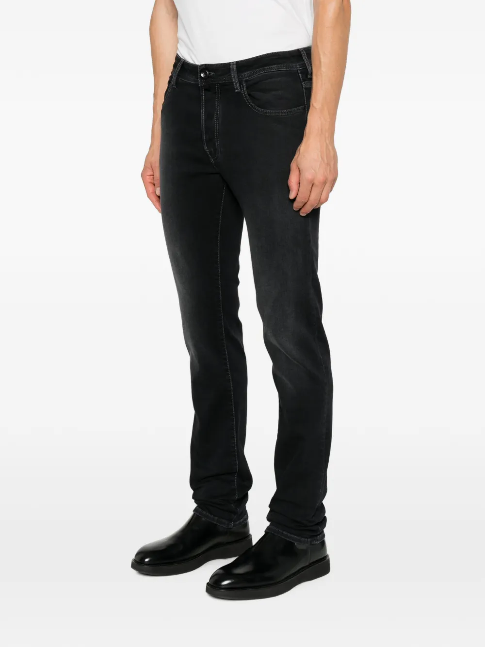 Jacob Cohën Skinny jeans met logopatch Zwart