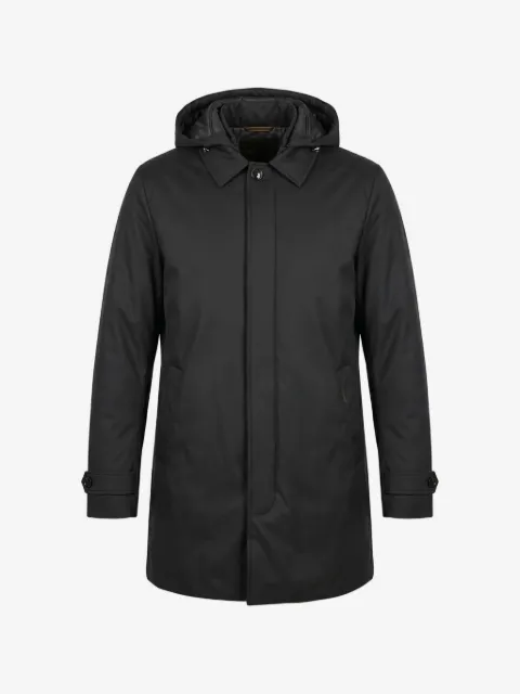 Moorer hooded button-up coat