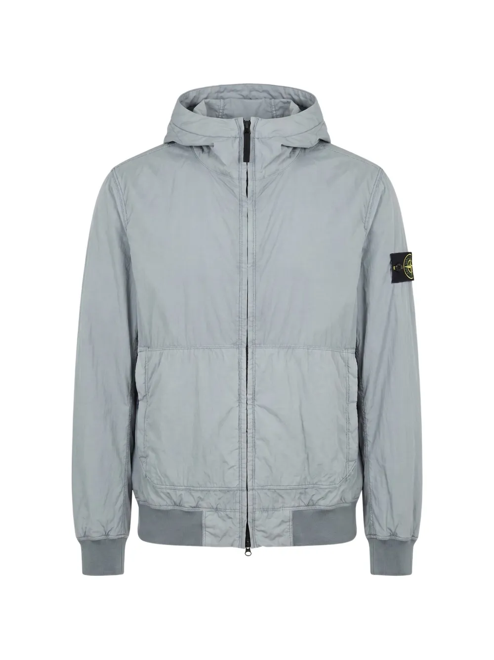 Stone Island logo-patch hooded jacket - Grau