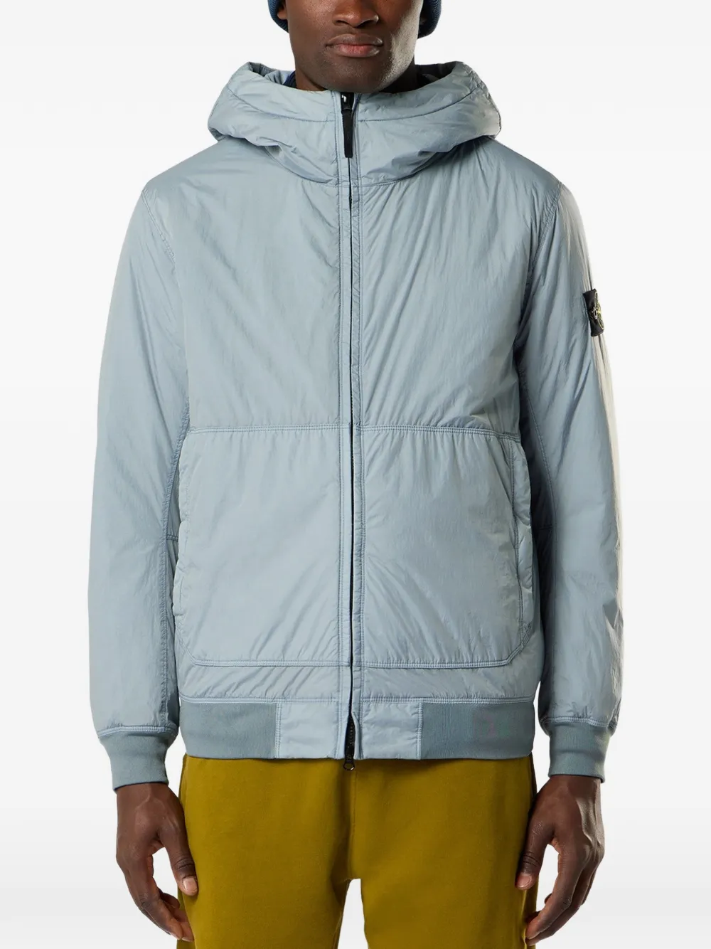 Stone Island 4100110 Reps NY jack met gekreukt effect Grijs