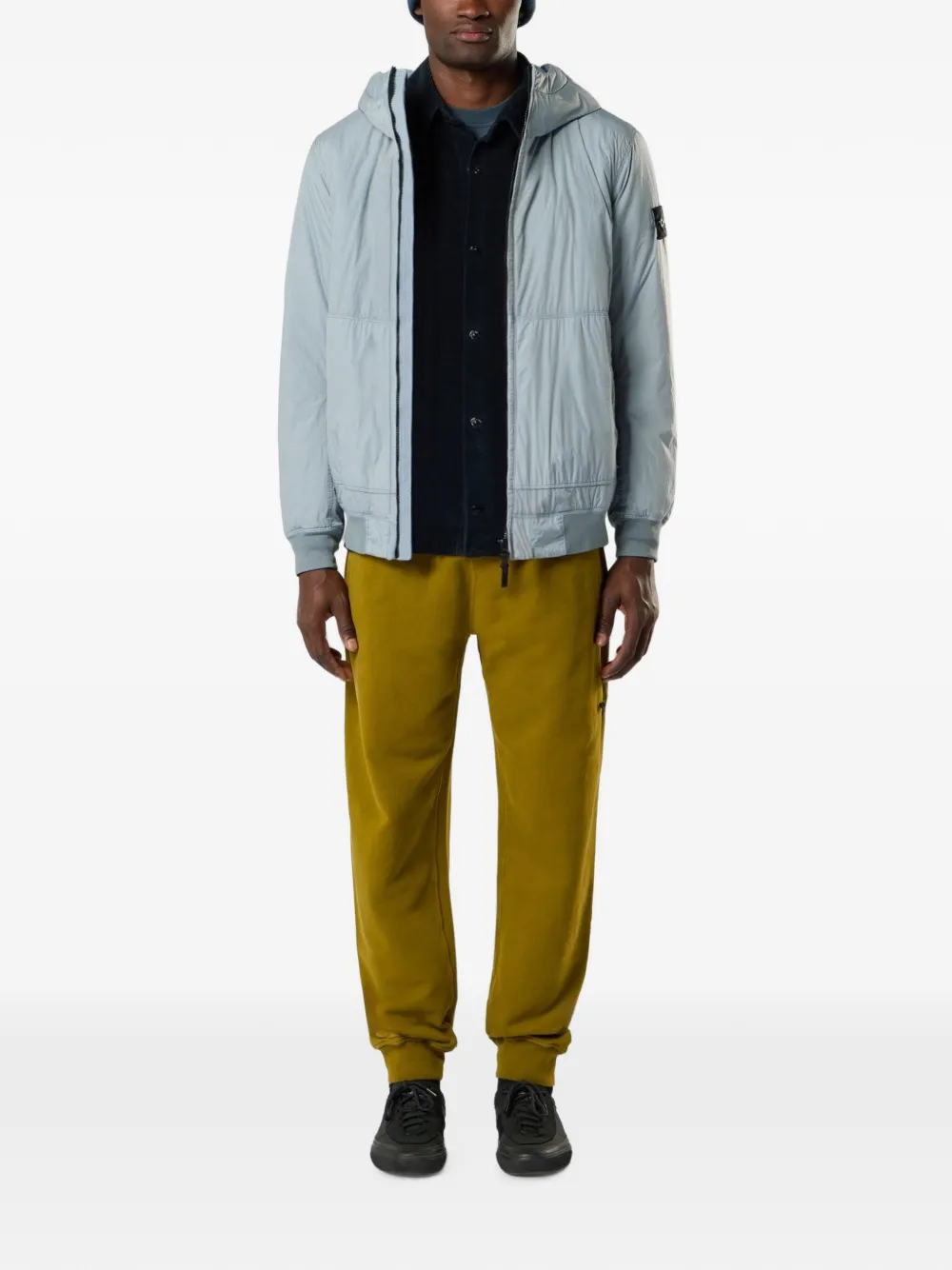Stone Island 4100110 Reps NY jack met gekreukt effect Grijs