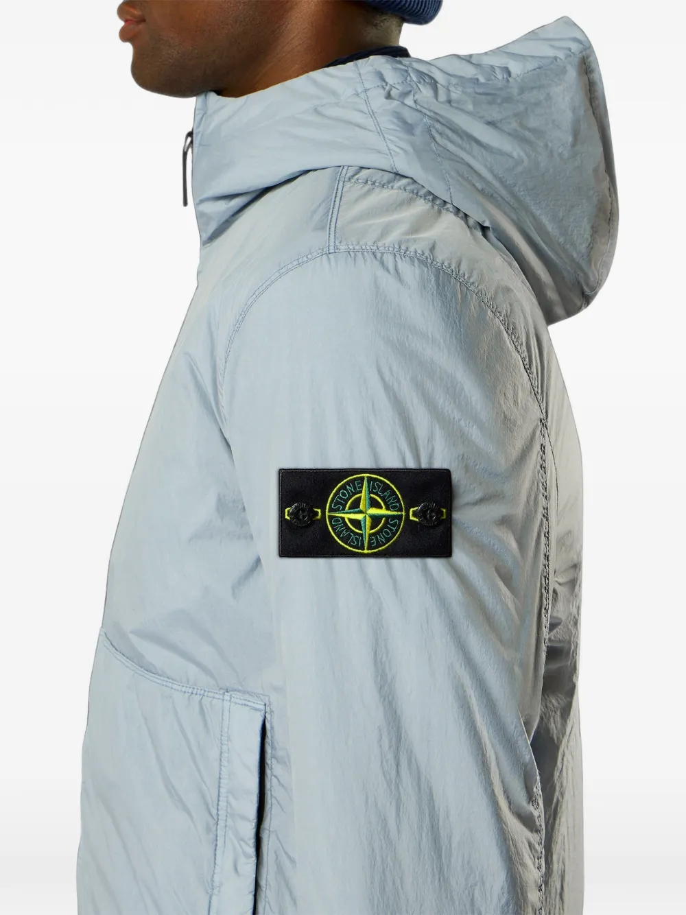 Stone Island 4100110 Reps NY jack met gekreukt effect Grijs