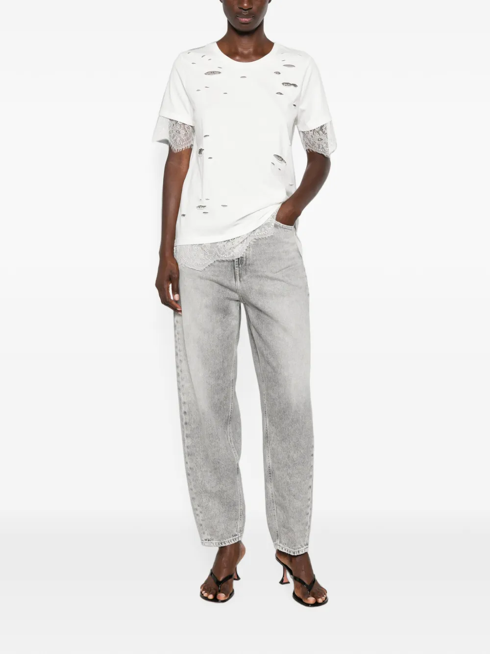 DONDUP Bessie jeans met acid-wassing Grijs