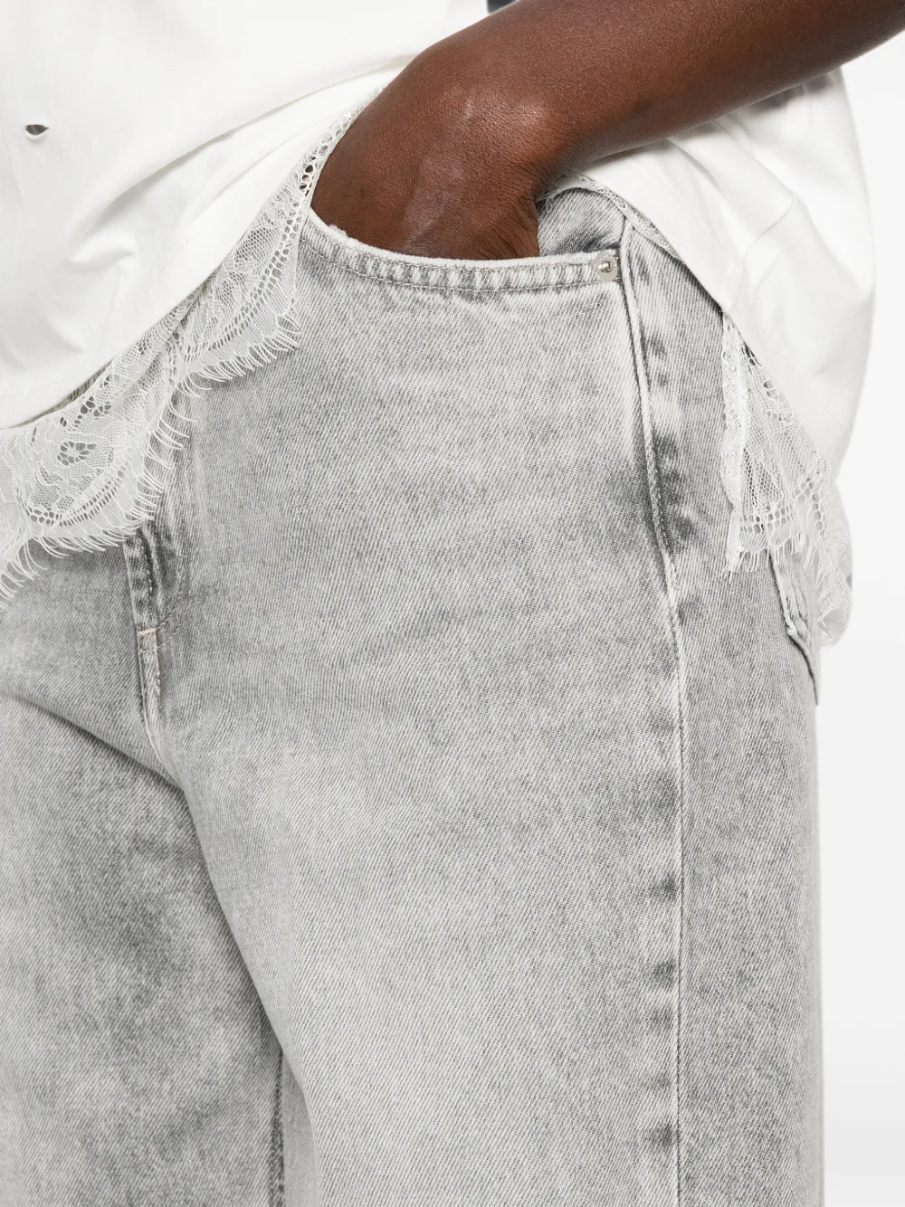 DONDUP Bessie jeans met acid-wassing Grijs