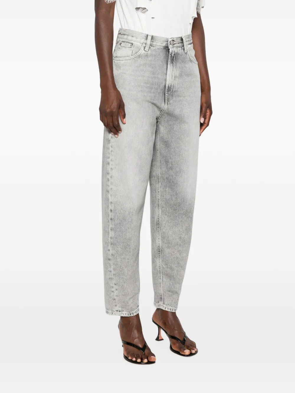 DONDUP Bessie jeans met acid-wassing Grijs