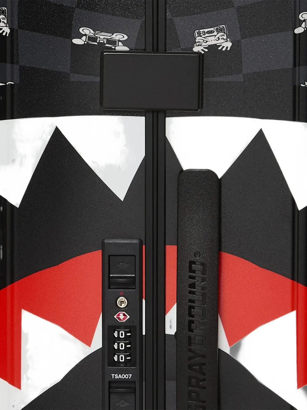 sprayground kid Shark Mouth geruite rolkoffer Grijs