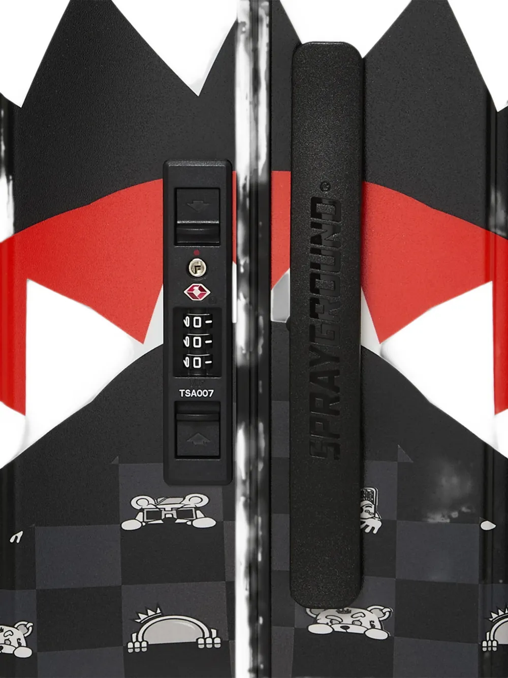 sprayground kid Shark Mouth geruite rolkoffer Grijs