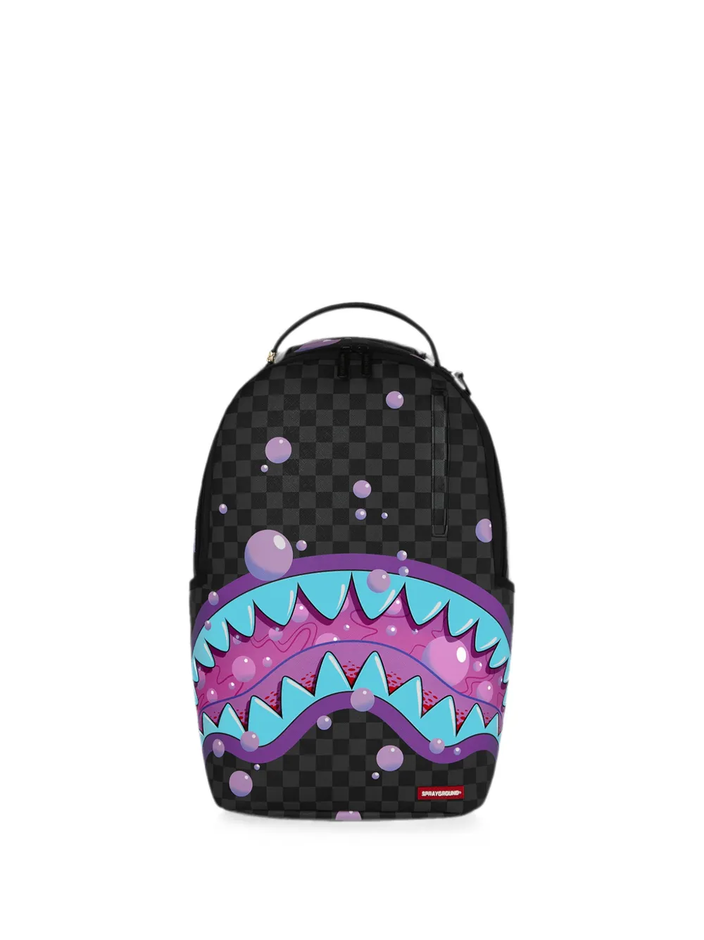 sprayground kid checkerboard-print Shark backpack - Nero