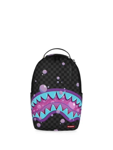 sprayground kid checkerboard-print Shark backpack