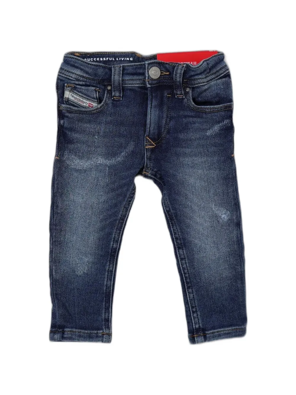 Diesel Kids faded whiskered jeans - Blu