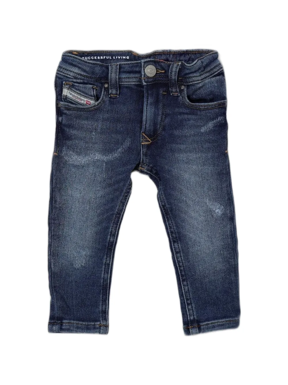 Diesel Kids faded whiskered jeans - Blu