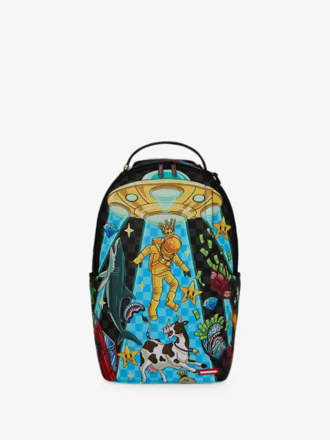 sprayground kid graphic-print checkered backpack