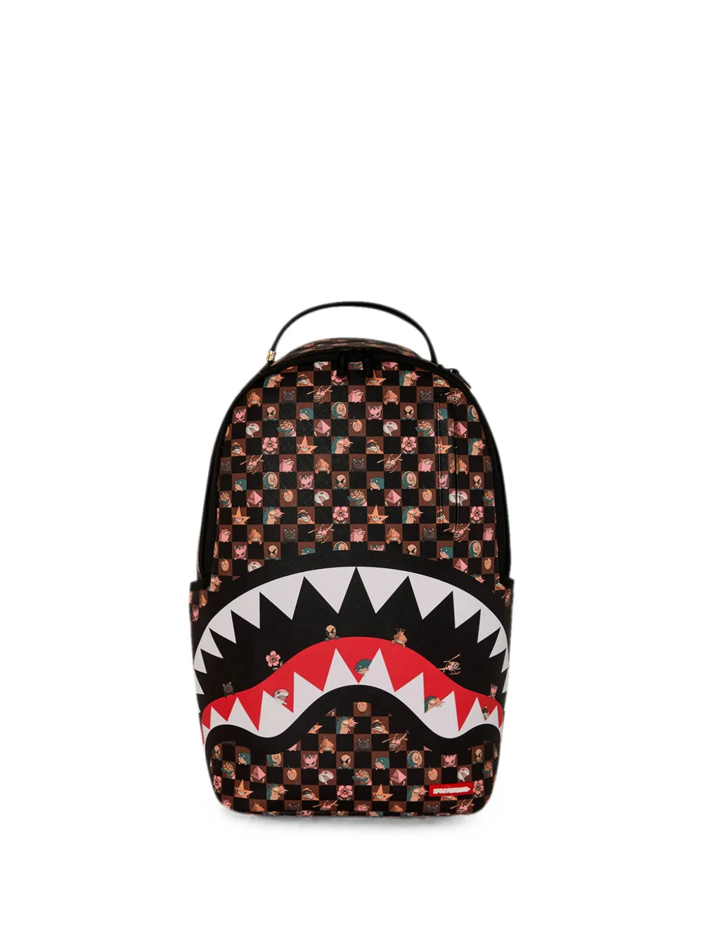 sprayground kid Shark Mouth checkered backpack - Nero