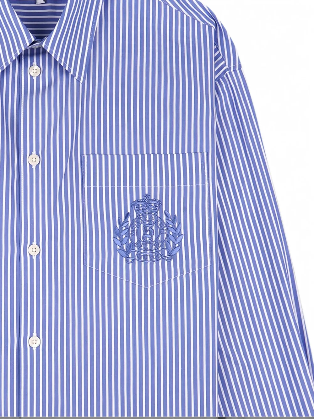 Sporty & Rich NY Crest gestreepte blouse Blauw