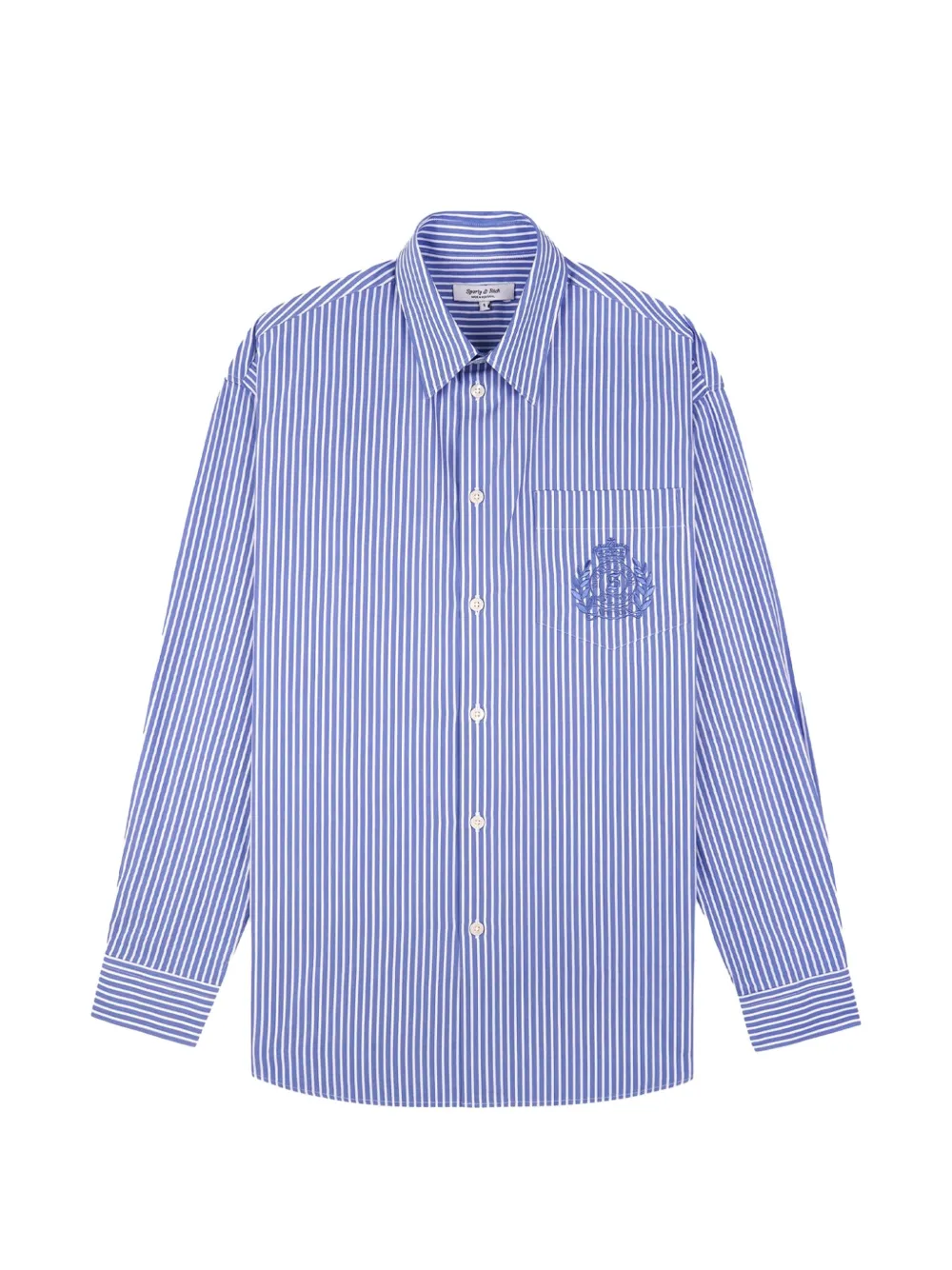 Sporty & Rich Gestreiftes Ny Crest Hemd - Blau