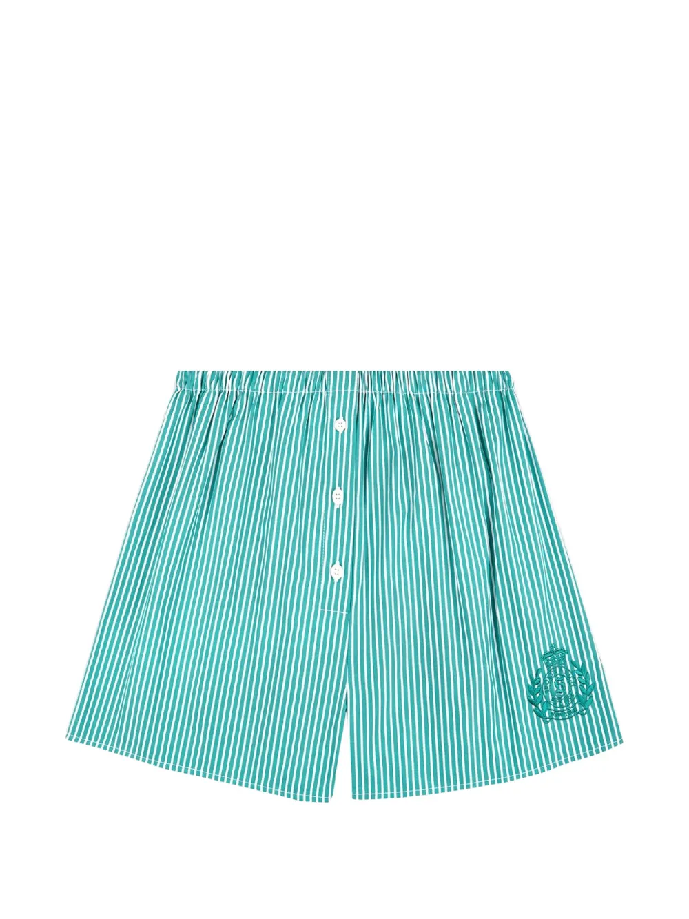 Sporty & Rich Ny Crest striped shorts - Green
