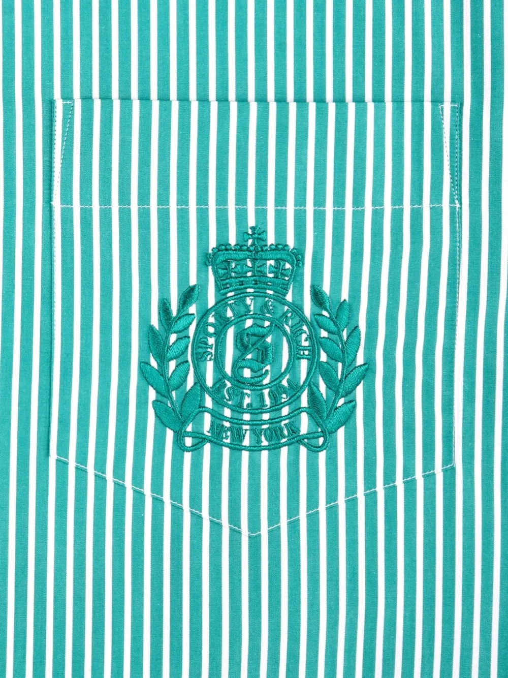 Sporty & Rich NY Crest gestreepte blouse Groen