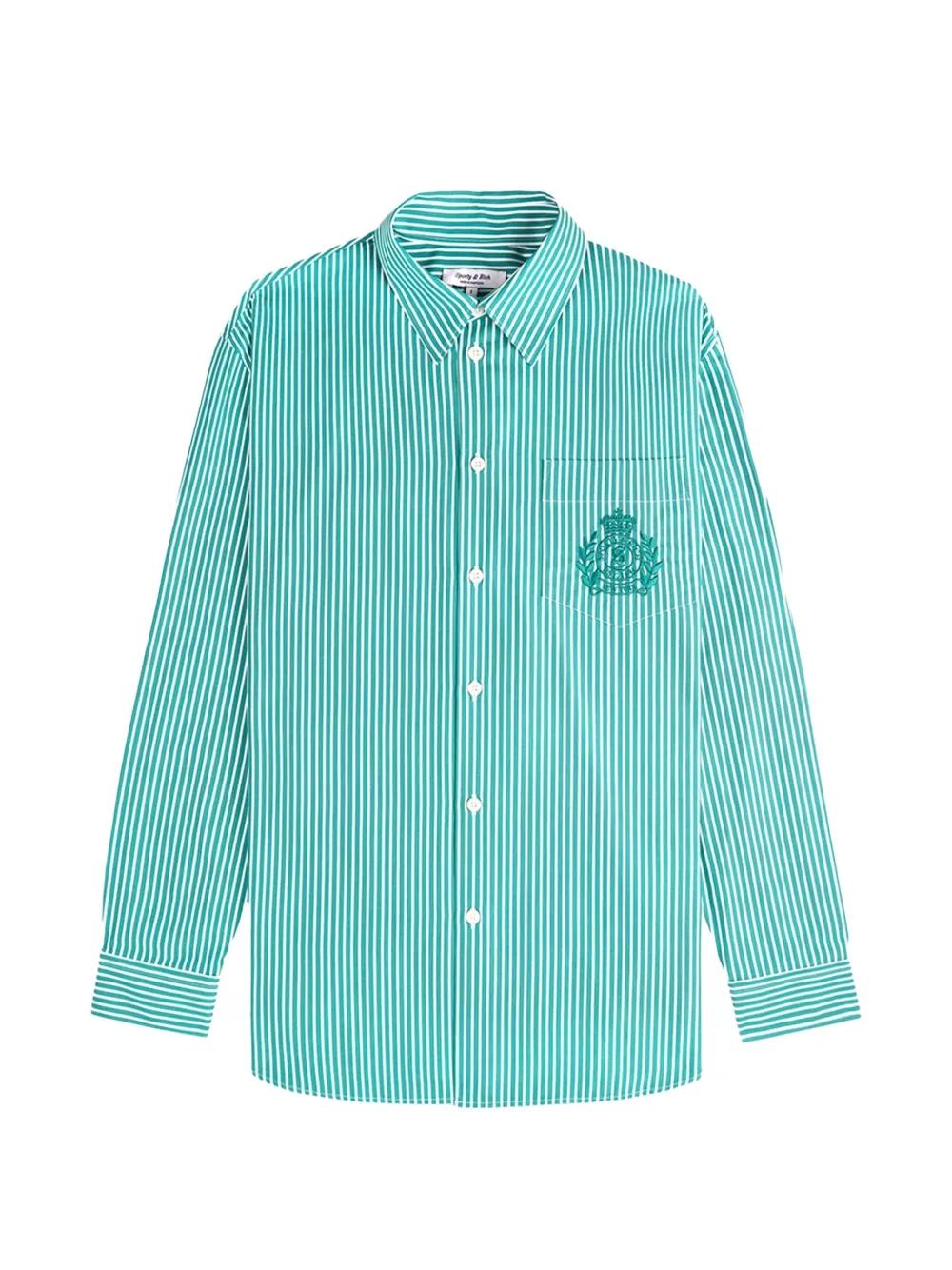 Sporty & Rich Gestreiftes Ny Crest Hemd - Grün