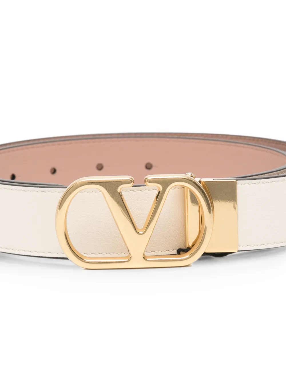 Valentino Garavani VLogo Signature leren riem Beige