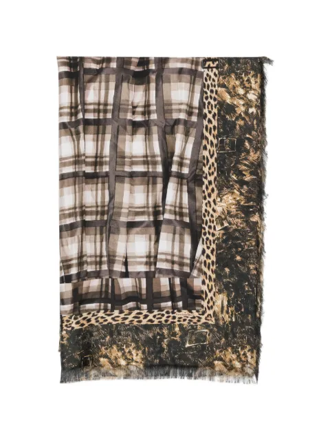Pierre-Louis Mascia checked leopard-print scarf