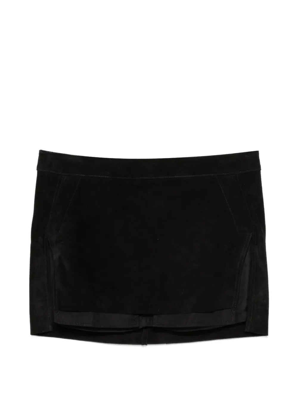 Rick Owens Fog cut-off leather skirt - Nero