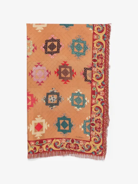 Pierre-Louis Mascia geometric-print fringed scarf