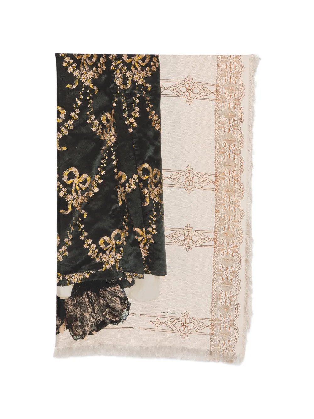 Pierre-Louis Mascia floral-print fringed scarf - Verde
