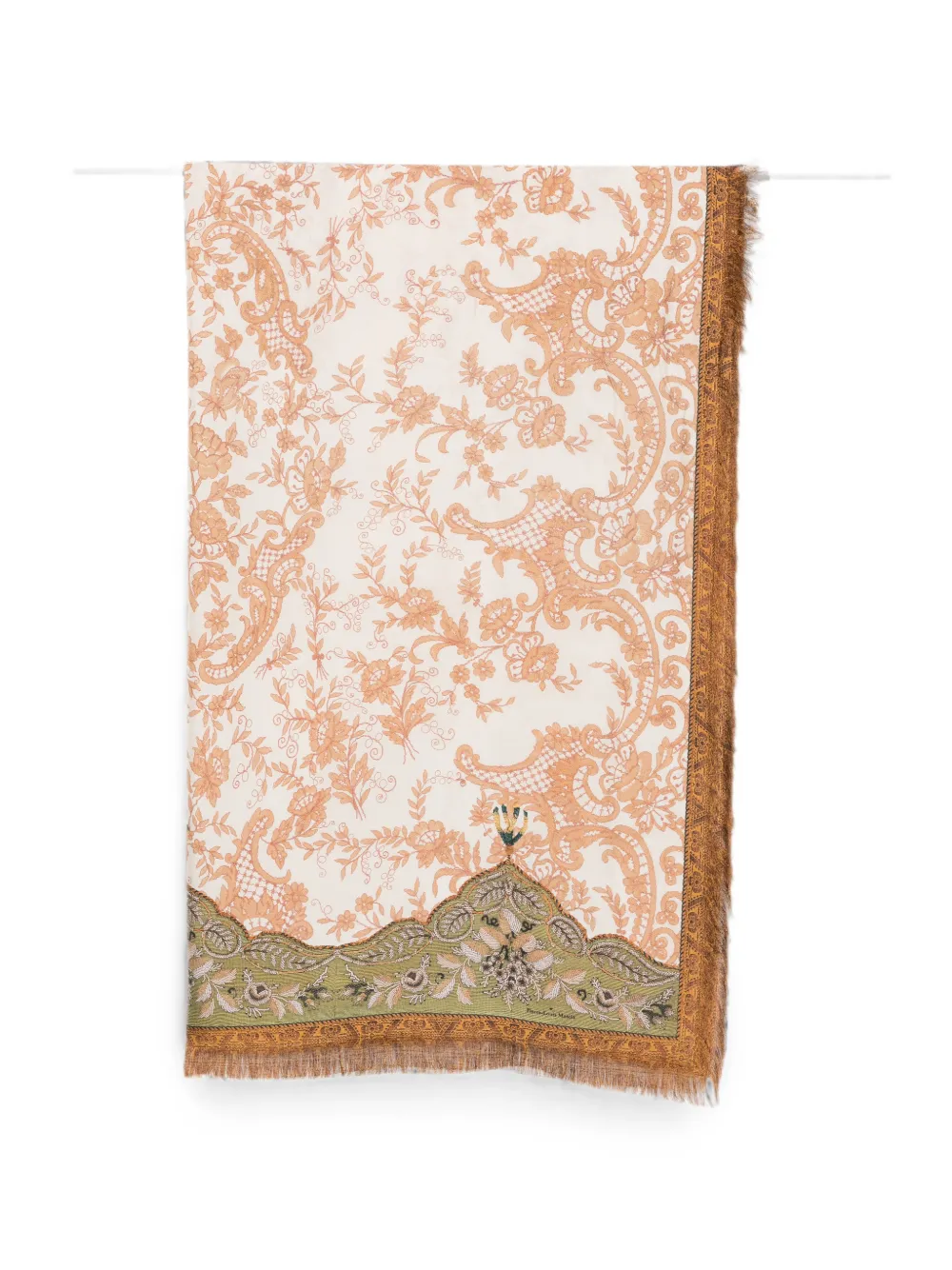 Pierre-Louis Mascia floral-print fringed scarf - Toni neutri