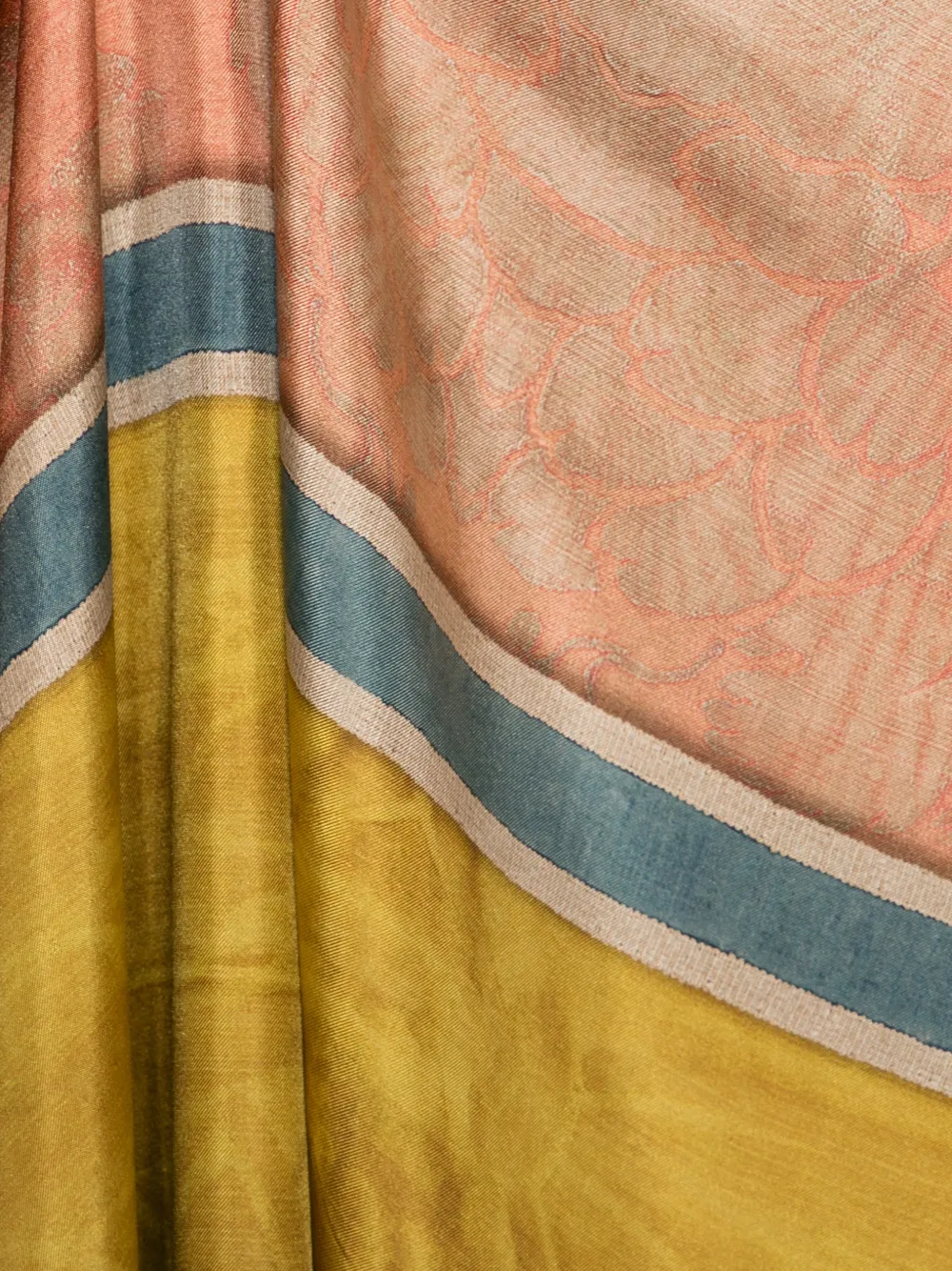 Pierre-Louis Mascia Sjaal met bloemenprint en franje Geel