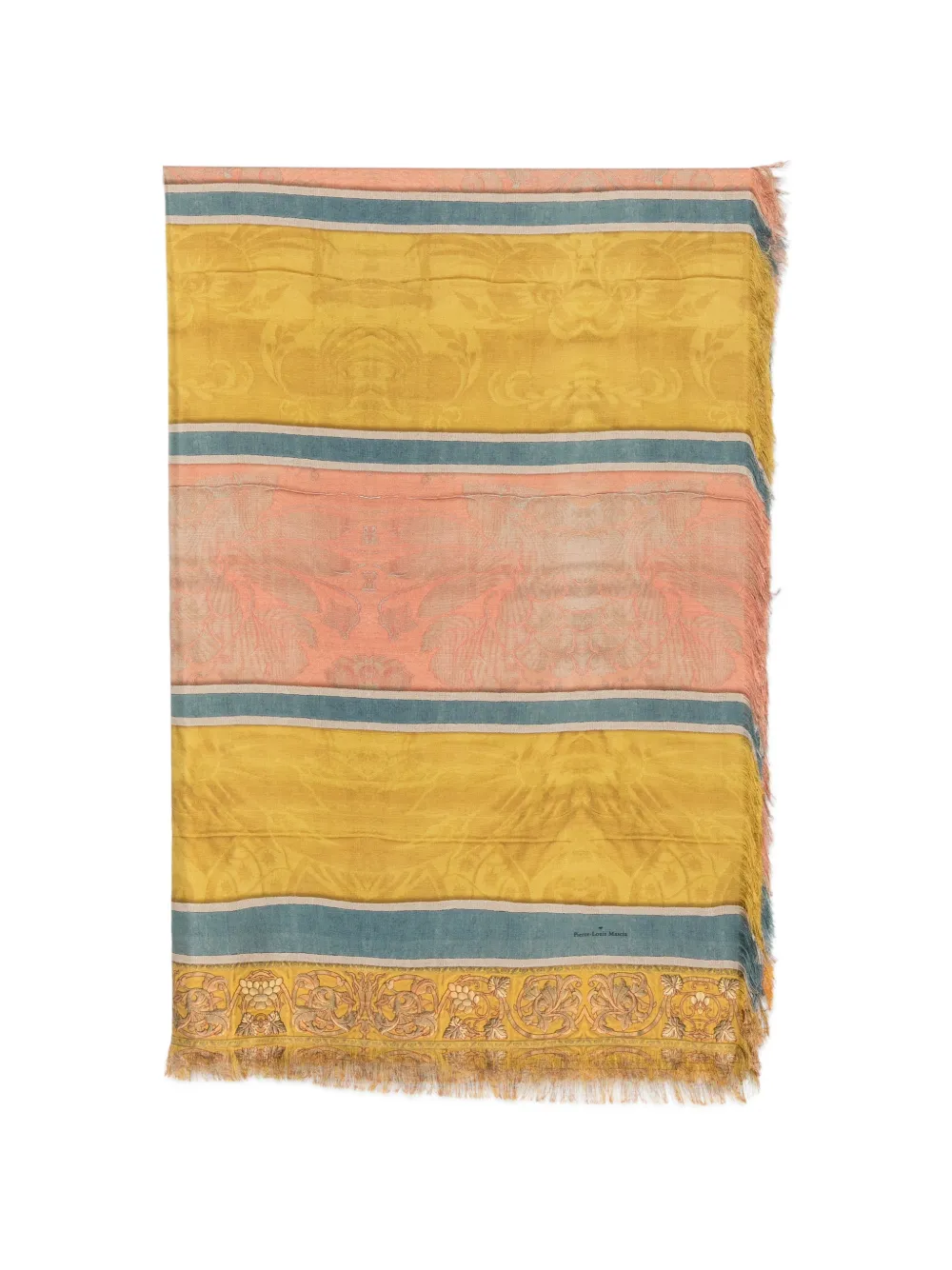Pierre-Louis Mascia floral-print fringed scarf - Giallo